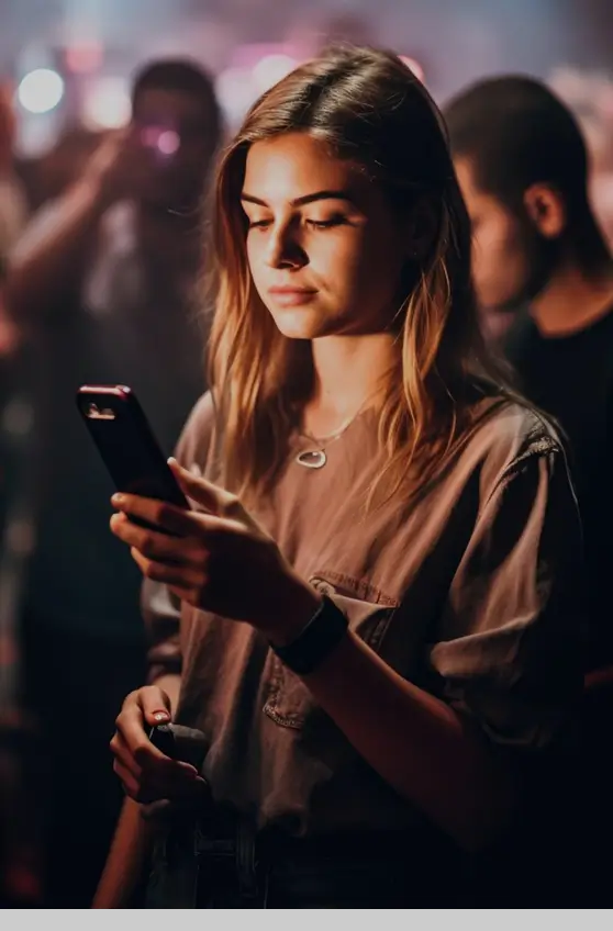 lady with phone